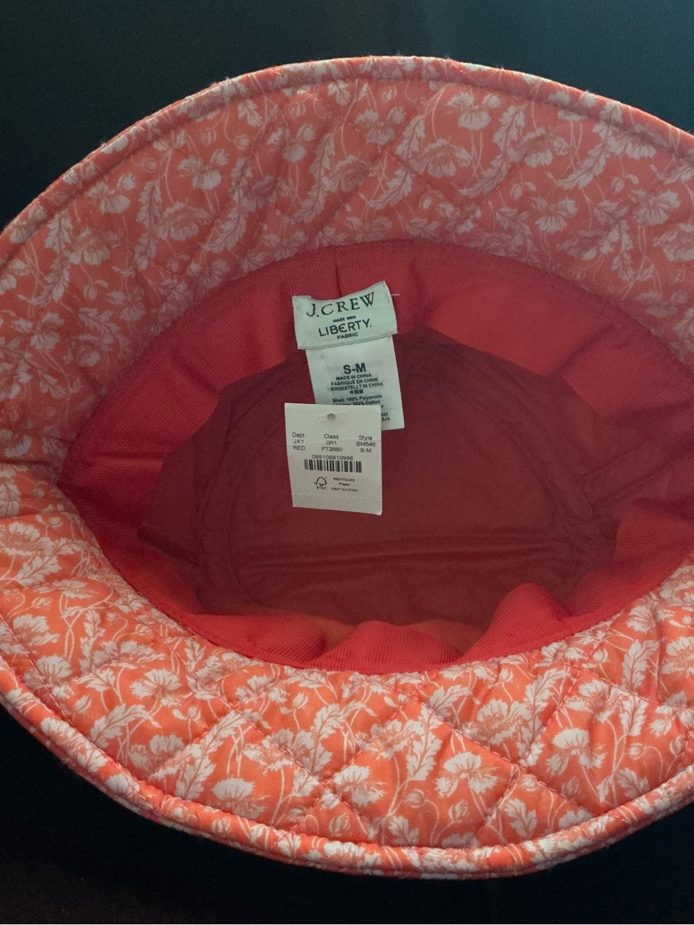 J. Crew Coral Floral Bucket Hat